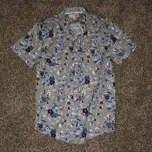 1901 Blue Floral collared shirt